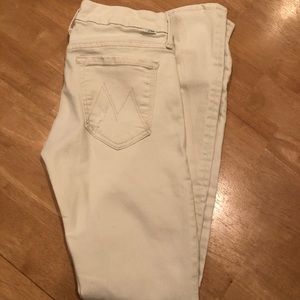 Cream Skinny Mother Denim